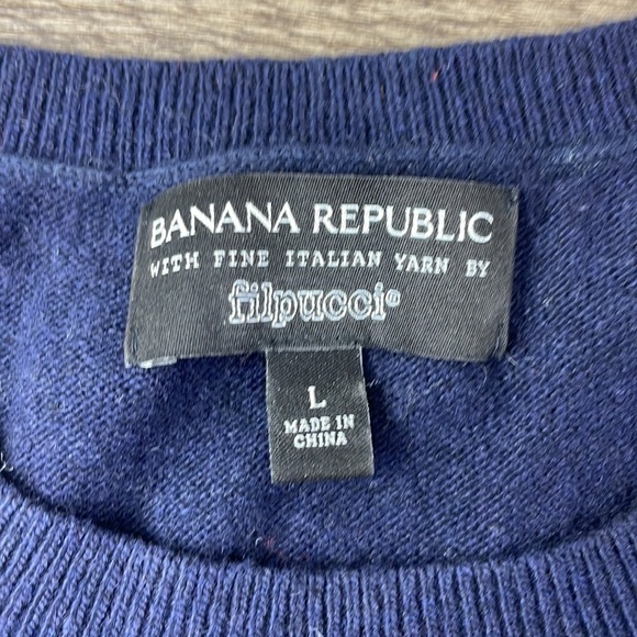 Banana Republic Women’s Filpucci Merino Wool Blue Gray Pullover Sweater, sz Med - Picture 2 of 9